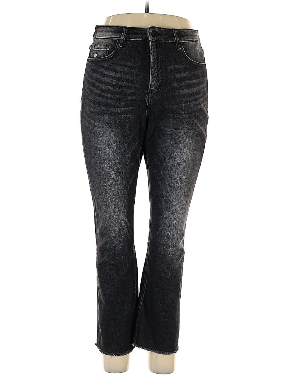 Washed Black High-Rise Flare Jeans for Women